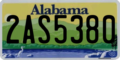 AL license plate 2AS5380