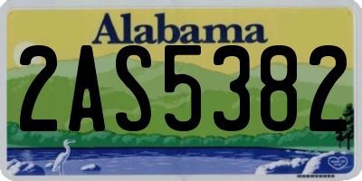 AL license plate 2AS5382