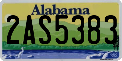 AL license plate 2AS5383
