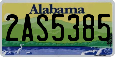 AL license plate 2AS5385