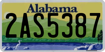 AL license plate 2AS5387