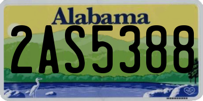 AL license plate 2AS5388