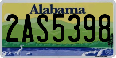 AL license plate 2AS5398