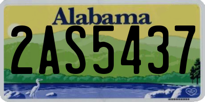 AL license plate 2AS5437