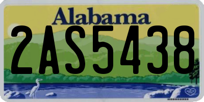AL license plate 2AS5438