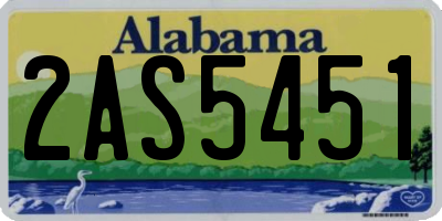 AL license plate 2AS5451