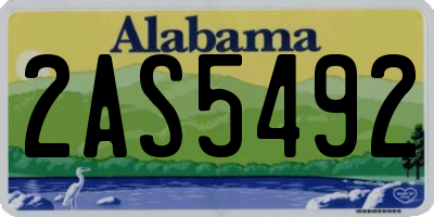 AL license plate 2AS5492