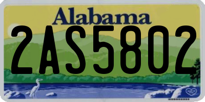 AL license plate 2AS5802