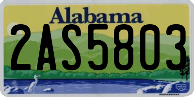 AL license plate 2AS5803