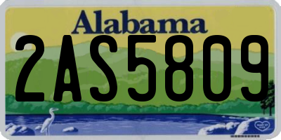 AL license plate 2AS5809