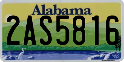 AL license plate 2AS5816