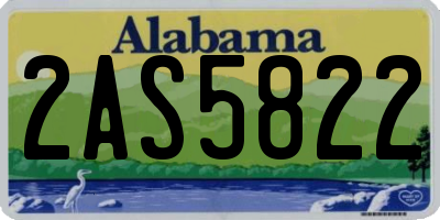 AL license plate 2AS5822