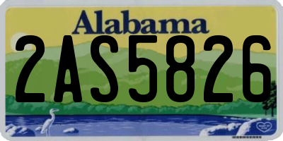 AL license plate 2AS5826