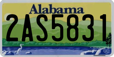 AL license plate 2AS5831