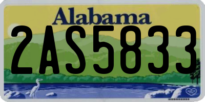 AL license plate 2AS5833