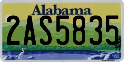AL license plate 2AS5835