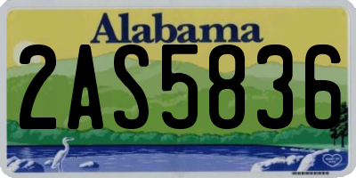 AL license plate 2AS5836