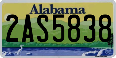 AL license plate 2AS5838