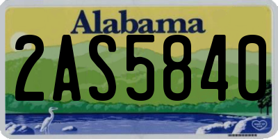AL license plate 2AS5840