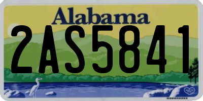AL license plate 2AS5841