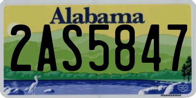 AL license plate 2AS5847