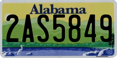AL license plate 2AS5849