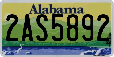 AL license plate 2AS5892