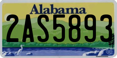 AL license plate 2AS5893