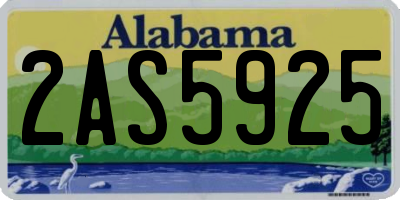 AL license plate 2AS5925