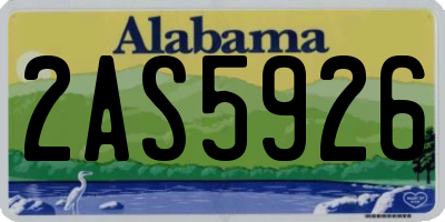 AL license plate 2AS5926