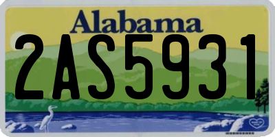 AL license plate 2AS5931