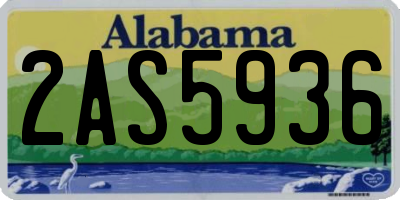 AL license plate 2AS5936