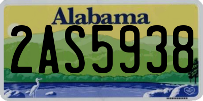 AL license plate 2AS5938