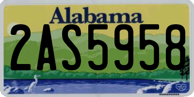 AL license plate 2AS5958