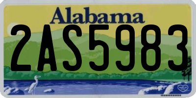 AL license plate 2AS5983