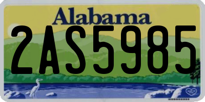 AL license plate 2AS5985