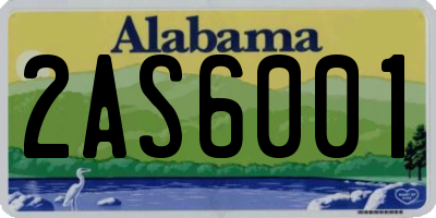 AL license plate 2AS6001