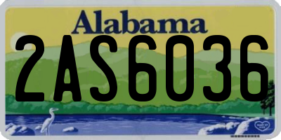 AL license plate 2AS6036
