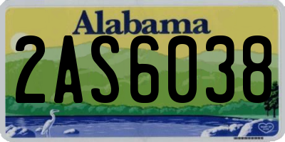 AL license plate 2AS6038