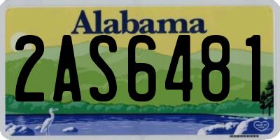 AL license plate 2AS6481