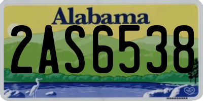 AL license plate 2AS6538