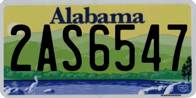 AL license plate 2AS6547