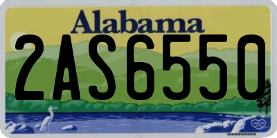 AL license plate 2AS6550