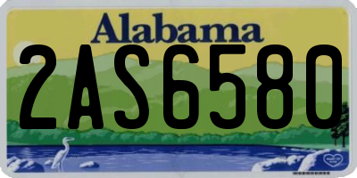 AL license plate 2AS6580