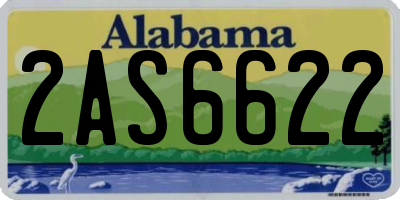 AL license plate 2AS6622