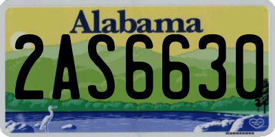 AL license plate 2AS6630