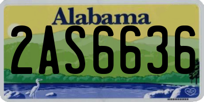 AL license plate 2AS6636