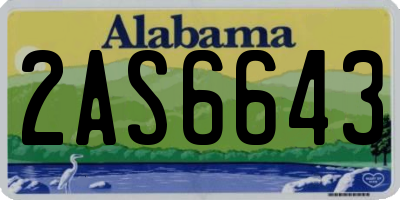 AL license plate 2AS6643