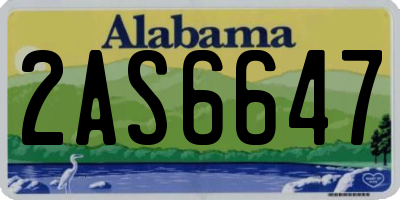 AL license plate 2AS6647
