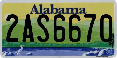 AL license plate 2AS6670